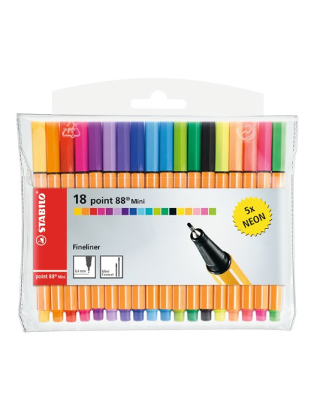 STABILO point 88 Mini penna tecnica Fine Multicolore 18 pz
