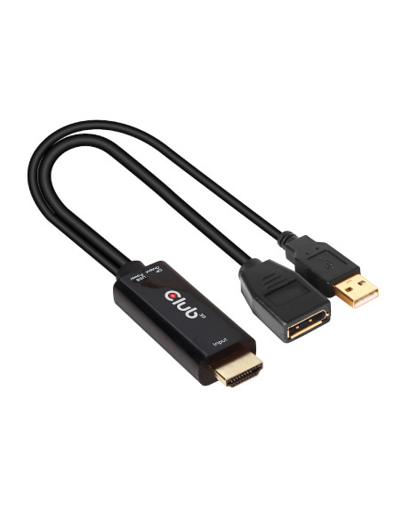 CLUB3D HDMI 2.0 TO DISPLAYPORT 1.2 4K60HZ HDR M/F ACTIVE ADAPTER Nero