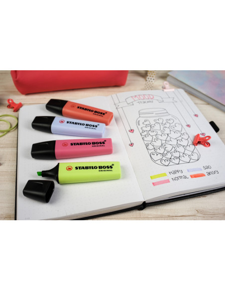STABILO Boss Original Pastel evidenziatore 8 pz Punta smussata Multicolore