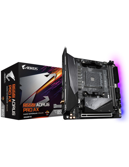 GIGABYTE B550I AORUS PRO AX Scheda madre - CPU AMD Ryzen 5000, VRM a 8 fasi, fino a 5300 MHz DDR4, 1xPCIe 4.0 + 1xPCIe 3.0 M.2, 