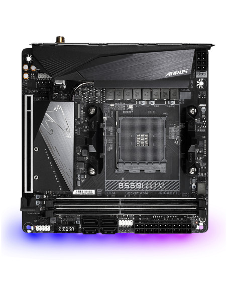 GIGABYTE B550I AORUS PRO AX Scheda madre - CPU AMD Ryzen 5000, VRM a 8 fasi, fino a 5300 MHz DDR4, 1xPCIe 4.0 + 1xPCIe 3.0 M.2, 