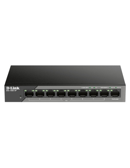 D-Link DSS-100E-9P switch di rete Non gestito Fast Ethernet (10/100) Supporto Power over Ethernet (PoE) Nero