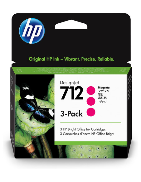 HP Confezione da 3 cartucce di inchiostro magenta originale DesignJet 712 da 29 ml