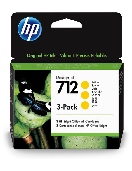 HP Confezione da 3 cartucce di inchiostro giallo originale DesignJet 712 da 29 ml