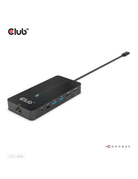 CLUB3D CSV-1595 replicatore di porte e docking station per laptop USB 3.2 Gen 1 (3.1 Gen 1) Type-C Nero