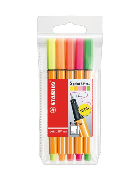 STABILO point 88 Mini penna tecnica Fine Multicolore 5 pz