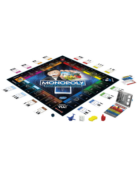 Monopoly Super Electronic Banking, gioco da tavolo, banca elettronica senza contanti, dagli 8 anni in su