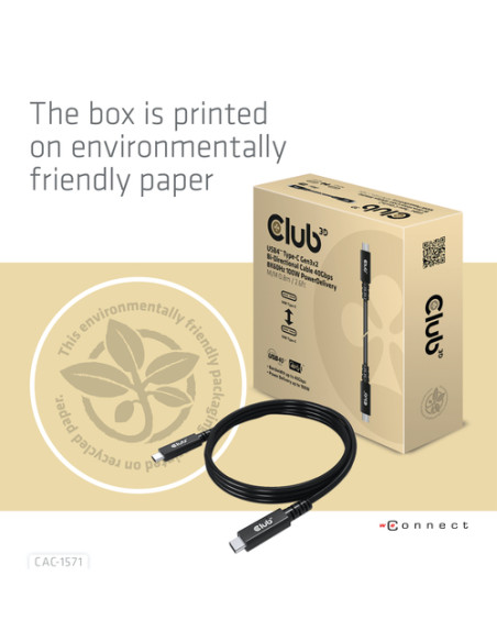 CLUB3D CAC-1571 cavo USB USB4 Gen 3x2 0,8 m USB C Nero
