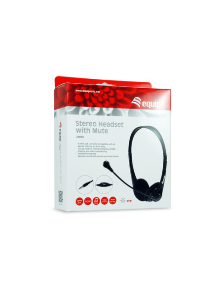 Equip 245304 cuffia e auricolare Cablato A Padiglione Ufficio Nero