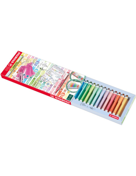 STABILO Evidenziatore - swing cool Desk-Set - 18 Colori Assortiti 8 Neon + 10 Pastel