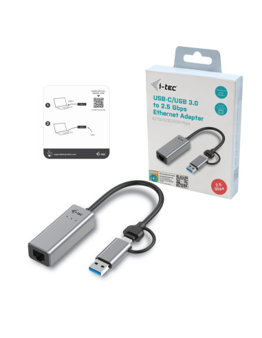i-tec Metal USB-C/USB-A 2.5Gbps Ethernet Adapter