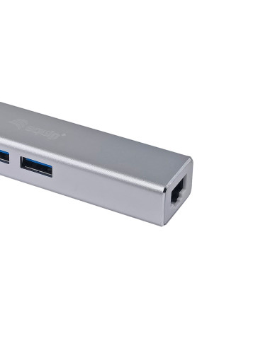 Equip Hub da USB-C a 3 porte USB 3.0 con adattatore Gigabit