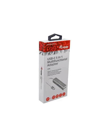 Equip Adattatore multifunzione USB-C 5 in 1, HDMI, USB 3.2 Gen 1, TF/Micro SD