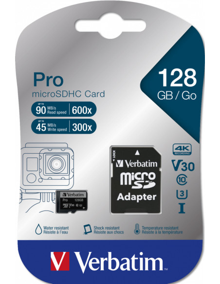 Verbatim Pro 128 GB MicroSDXC UHS-I Classe 10