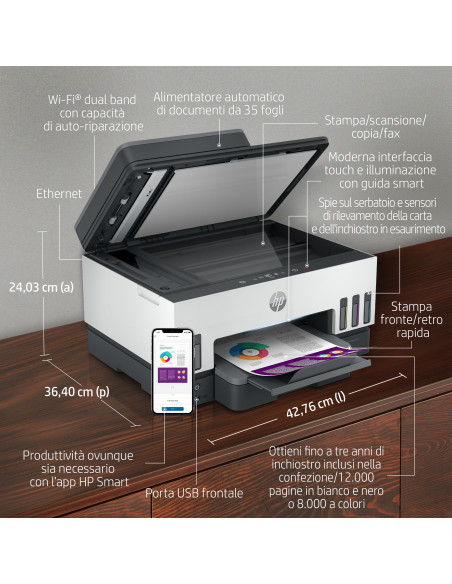 HP Smart Tank Stampante multifunzione 7605