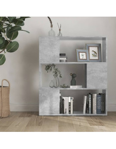 Libreria/Divisorio Grigio Cemento 80x24x94 cm in Truciolato 2