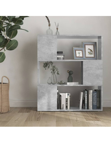 Libreria/Divisorio Grigio Cemento 80x24x94 cm in Truciolato