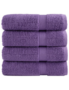 Asciugamani da Doccia 4 pz Viola 70x140 cm 600 g/m² 100% Cotone 2