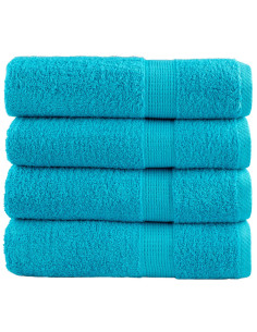 Asciugamani Doccia 4 pz Turchesi 70x140 cm 600 g/m² 100% Cotone 2