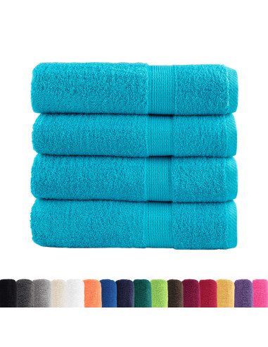 Asciugamani Doccia 4 pz Turchesi 70x140 cm 600 g/m² 100% Cotone
