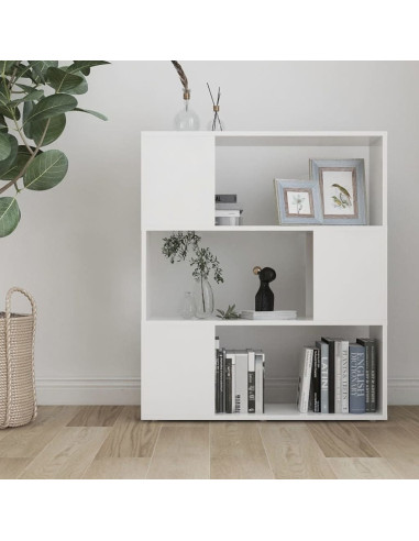 Libreria/Divisorio Bianco 80x24x94 cm in Legno Multistrato
