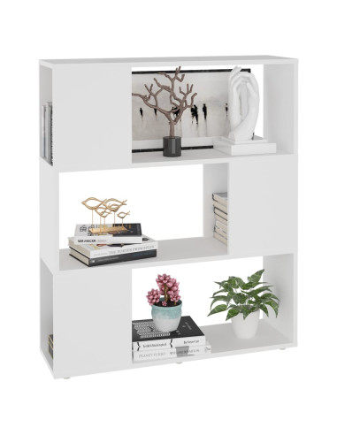 Libreria/Divisorio Bianco 80x24x94 cm in Legno Multistrato