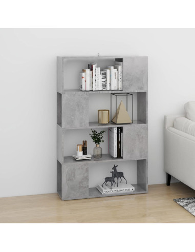 Libreria/Divisorio Grigio Cemento 80x24x124,5 cm in Truciolato