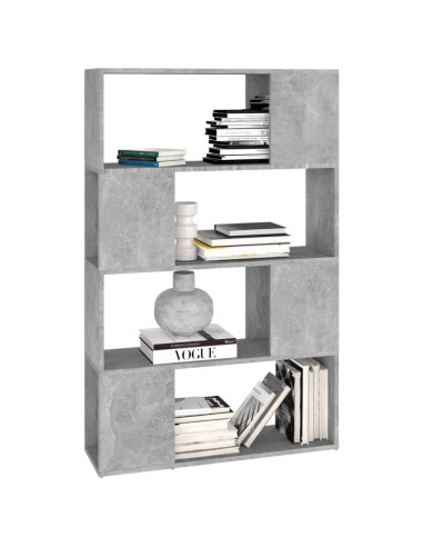 Libreria/Divisorio Grigio Cemento 80x24x124,5 cm in Truciolato