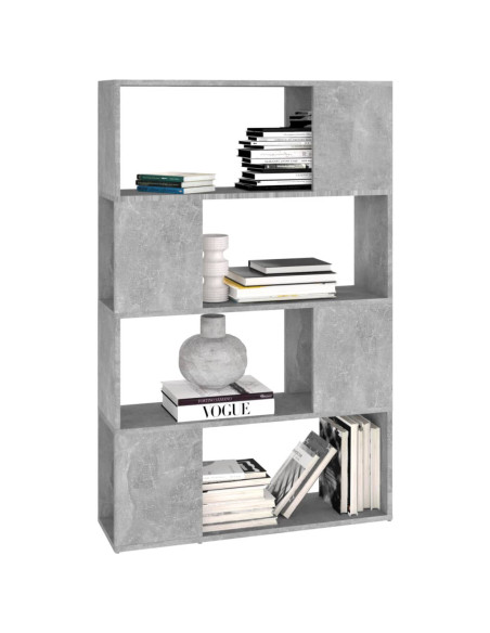 Libreria/Divisorio Grigio Cemento 80x24x124,5 cm in Truciolato