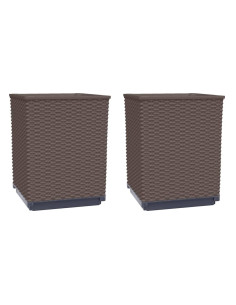 Fioriere 2 pz Marroni 30x30x37 cm in Polipropilene