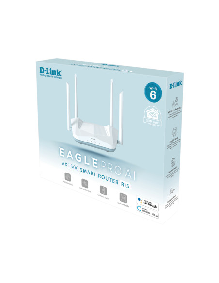 D-Link R15 router wireless Gigabit Ethernet Dual-band (2.4 GHz/5 GHz) Bianco