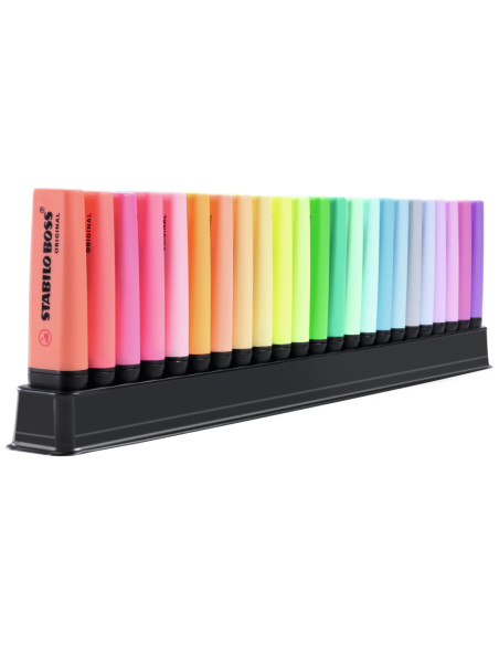 STABILO Evidenziatore - BOSS ORIGINAL Desk-Set 50 Years Edition - 23 Colori assortiti 9 Neon + 14 Pastel