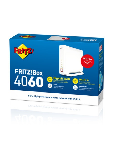 FRITZ!Box 4060 router wireless Gigabit Ethernet Banda tripla (2.4 GHz/5 GHz/5 GHz) Bianco