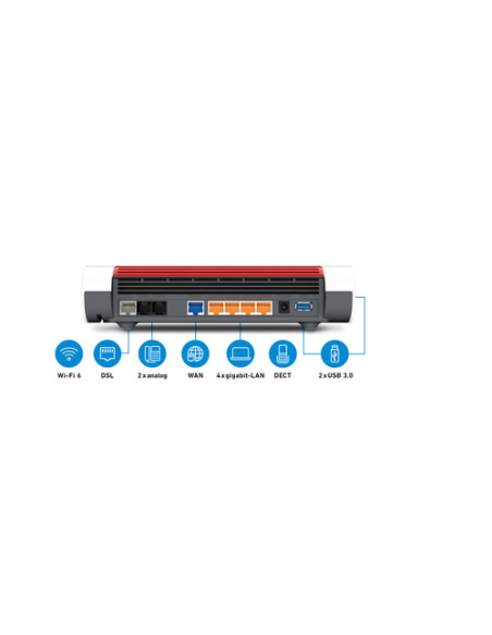 FRITZ!Box 7590 AX router wireless Gigabit Ethernet Dual-band (2.4 GHz/5 GHz) Bianco