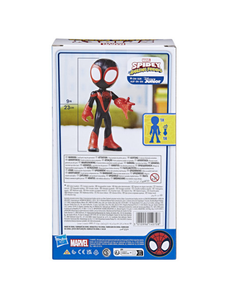 Marvel Spidey e I Suoi Fantastici Amici, mega Miles Morales, action figure da 22,5 cm, giocattolo per età prescolare, dai 3 ann