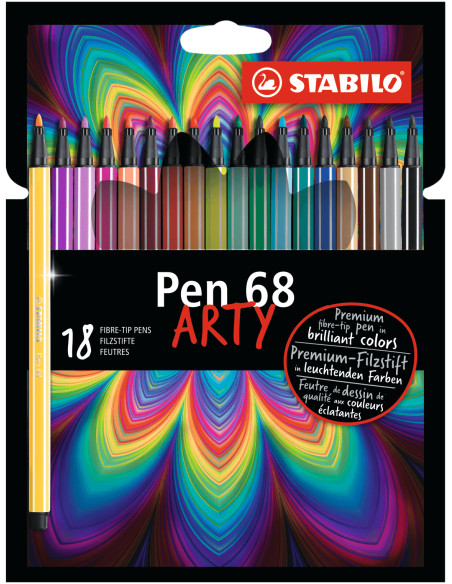 STABILO PEN 68 ARTY marcatore Medio Multicolore 18 pz