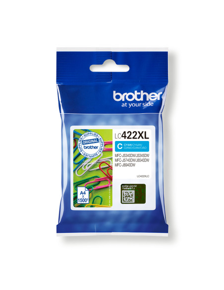 Brother LC422XLC cartuccia d'inchiostro 1 pz Originale Ciano