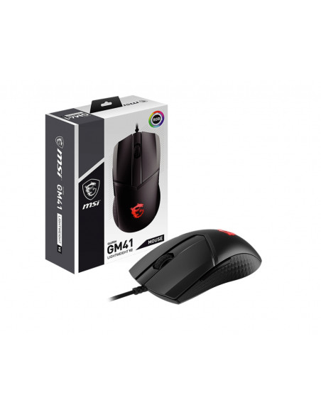 MSI Clutch GM41 Lightweight V2 mouse Gaming Ambidestro USB tipo A Ottico 16000 DPI