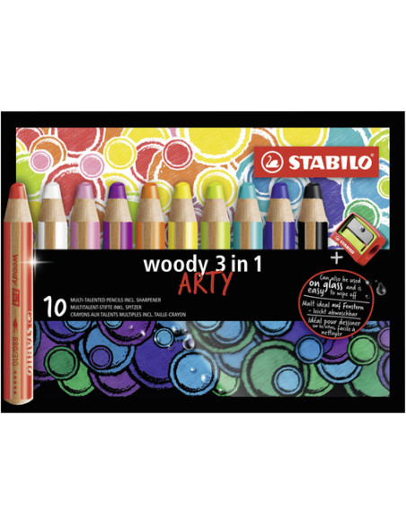 STABILO woody 3 in 1 Multicolore 10 pz