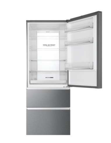 Haier 3D 70 Serie 3 HTOPMNE7193 Libera installazione 450 L Platino, Acciaio inox