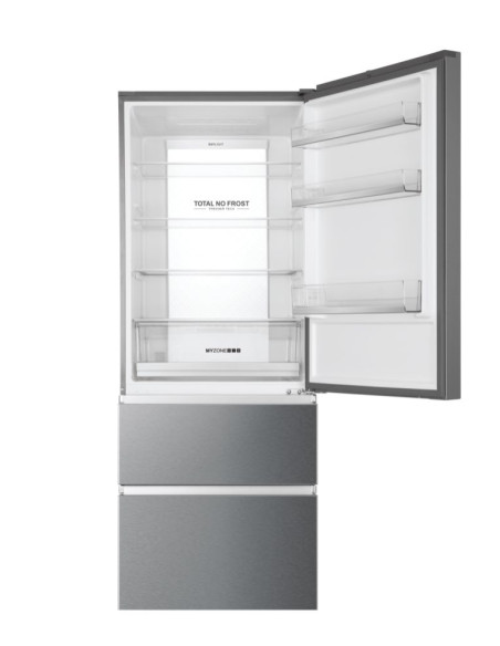 Haier 3D 70 Serie 3 HTOPMNE7193 Libera installazione 450 L Platino, Acciaio inox