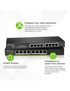 Zyxel GS1915-8EP Gestito L2 Gigabit Ethernet (10/100/1000) Supporto Power over Ethernet (PoE) Nero 2