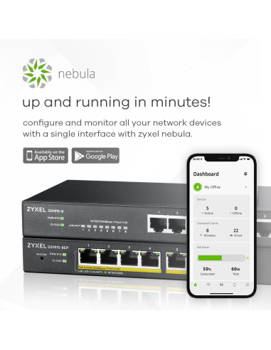 Zyxel GS1915-8EP Gestito L2 Gigabit Ethernet (10/100/1000) Supporto Power over Ethernet (PoE) Nero