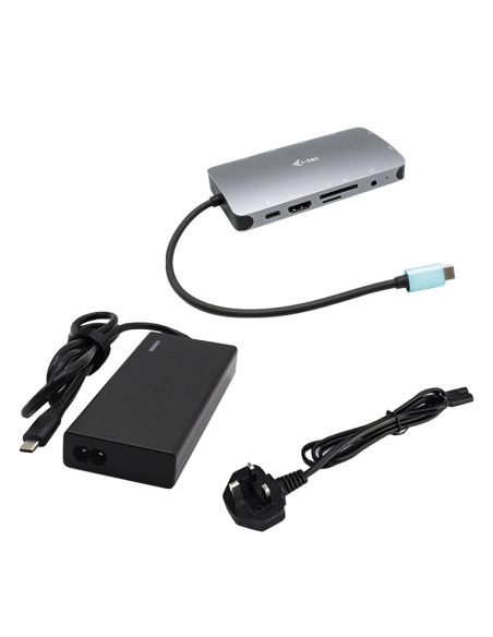 i-tec Metal USB-C Nano Dock HDMI/VGA with LAN + Universal Charger 77 W