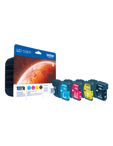 Brother LC1100HYVALBP cartuccia d'inchiostro 4 pz Originale Nero, Ciano, Magenta, Giallo