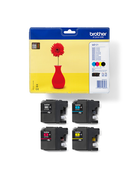 Brother LC121VALBP cartuccia d'inchiostro 4 pz Originale Nero, Ciano, Magenta, Giallo