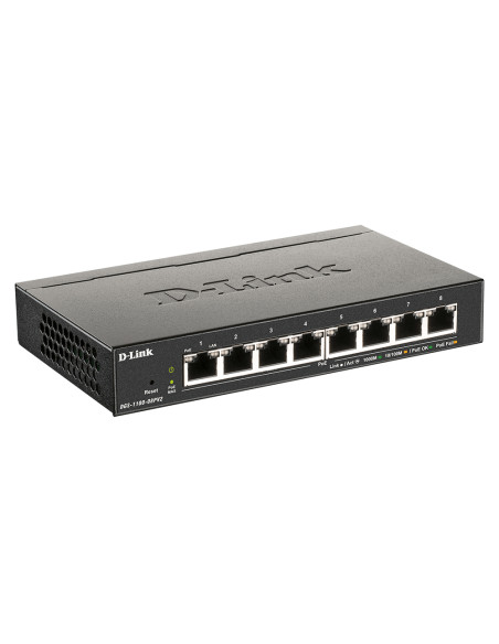 D-Link DGS-1100-08PV2 Gestito L2/L3 Gigabit Ethernet (10/100/1000) Supporto Power over Ethernet (PoE) Nero