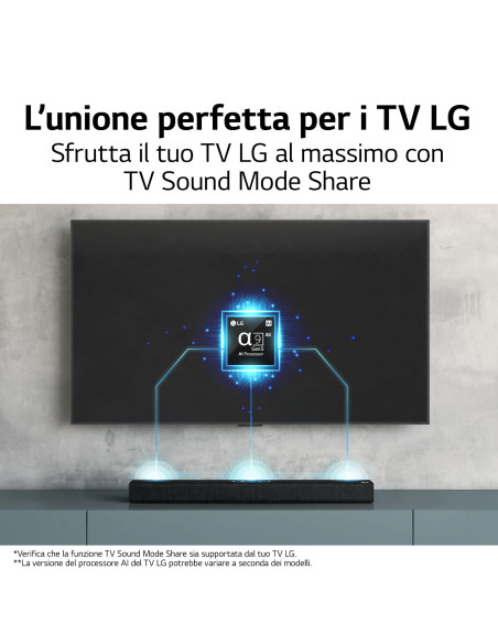 LG Soundbar S60Q 300W 2.1 canali, Dolby Atmos Virtual, 4K Pass Through, NOVITÀ 2022