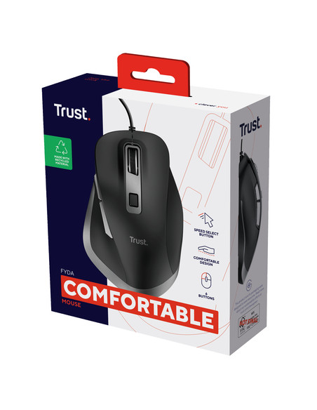 Trust Fyda mouse Ufficio Mano destra USB tipo A Ottico 5000 DPI