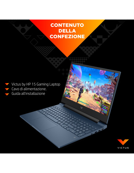 HP Victus Gaming 15-fa0000nl Intel® Core™ i5 i5-12500H Computer portatile 39,6 cm (15.6") Full HD 16 GB DDR4-SDRAM 512 GB SSD
